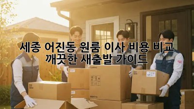 세종 어진동 원룸 이사 비용 비교 & 깨끗한 새출발 가이드