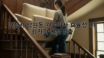 안성시 낙원동 원룸이사 효율성 UP! 최저가 꿀팁大방출! ✨